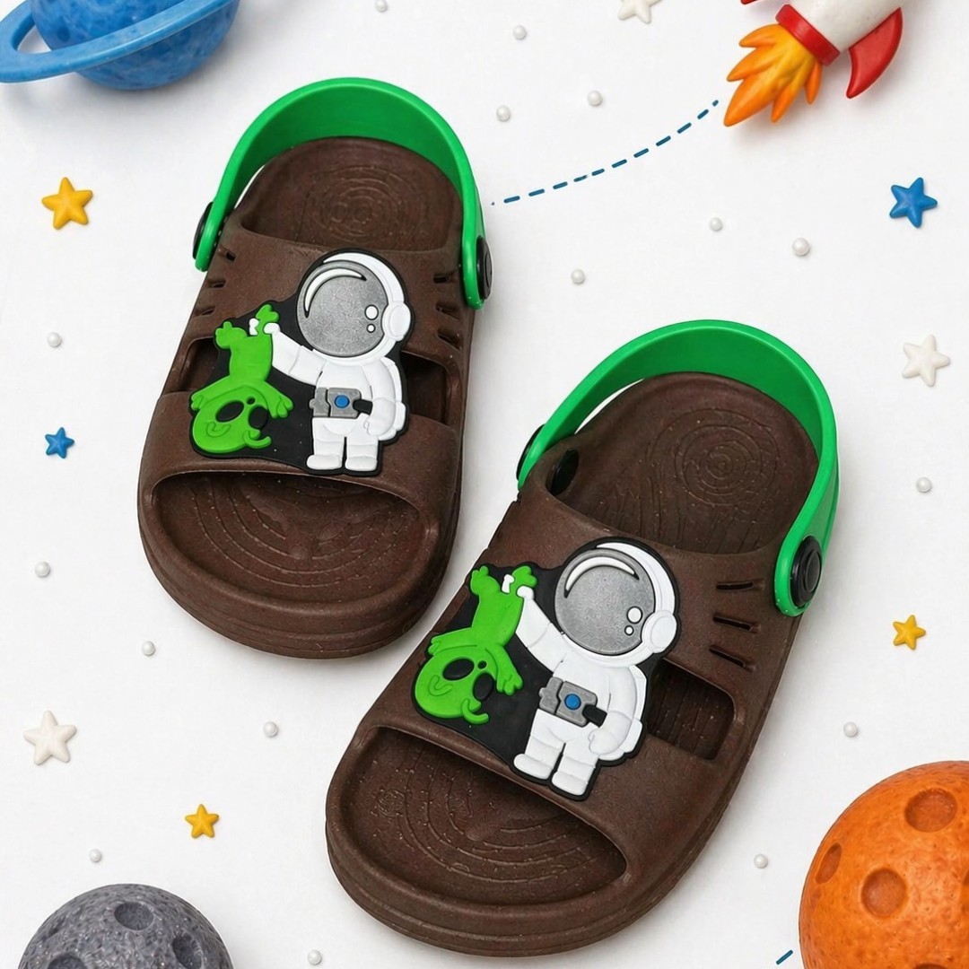 Sandalia Papete Infantil Masculina Confortavel Antiderrapante Astronauta Alien Foguete - Imagem 5