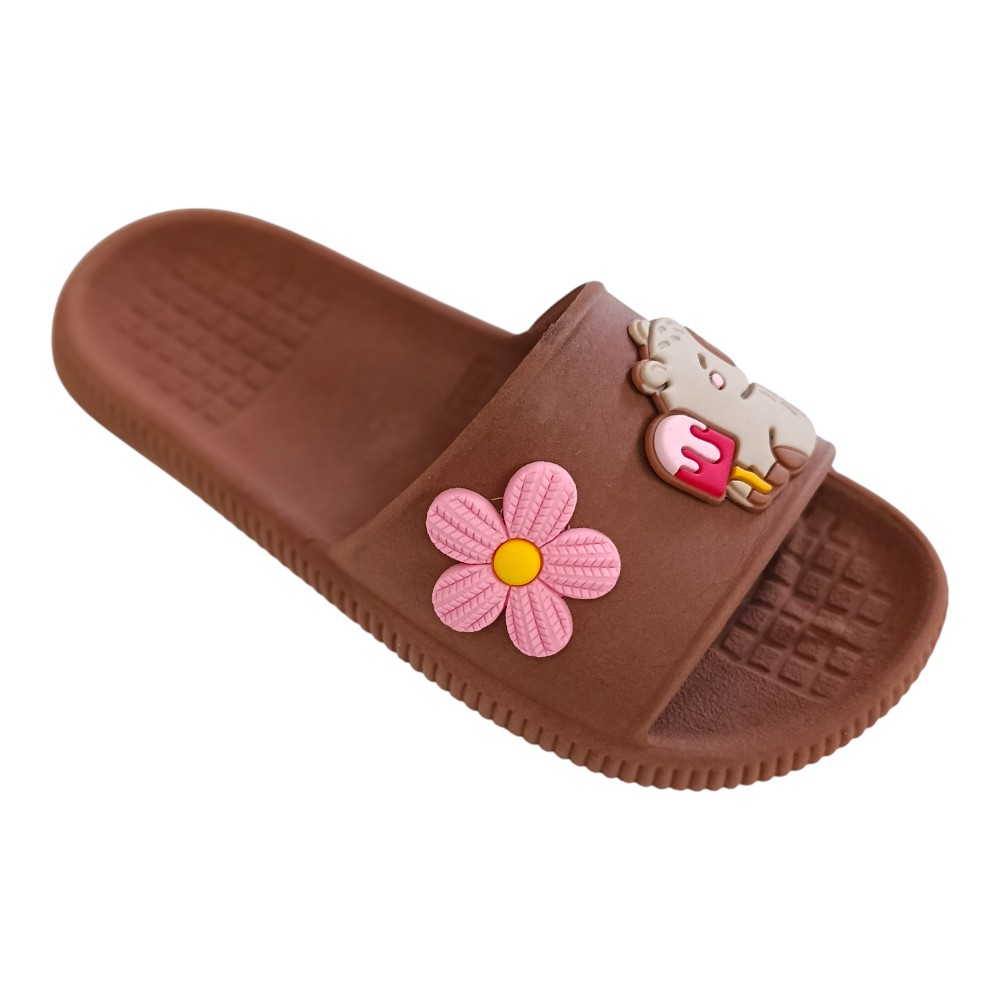 Chinelo Slide Capivara Sorvetinho Flor Infantil Colorido - Imagem 3