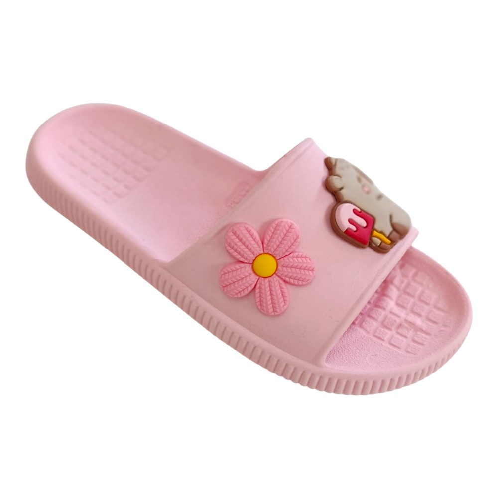 Chinelo Slide Capivara Sorvetinho Flor Infantil Colorido - Imagem 6