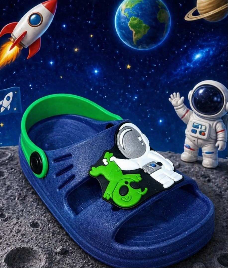 Sandalia Papete Infantil Masculina Confortavel Antiderrapante Astronauta Alien Foguete - Imagem 7
