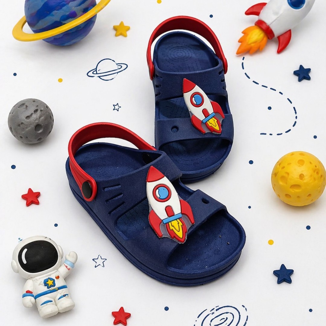 Sandalia Papete Infantil Masculina Confortavel Antiderrapante Astronauta Alien Foguete - Imagem 4